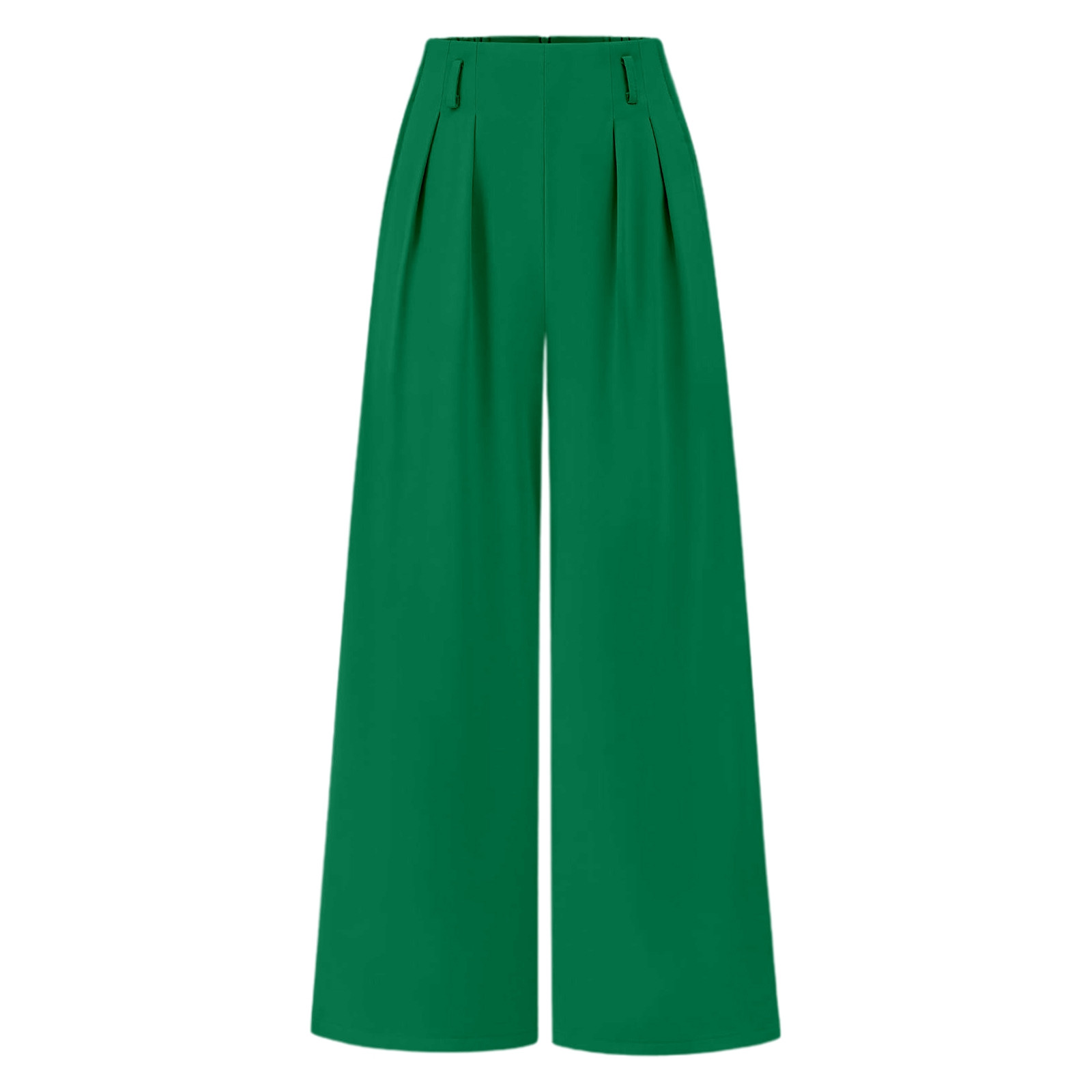 thumbnail image 4 of Pantalones anchos con pliegues y textura de cintura alta para mujer: cintura alta, corte holgado, versátiles para ocasiones informales/formales, 4 of 4